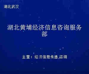 湖北黄埔经济信息咨询服务部 链接资源，赋能经济决策